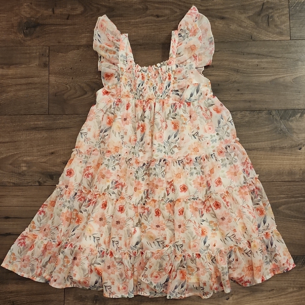 Cheeky Plum Orange Ruffled Tiered Sundress